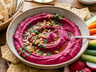 Beet root hummus