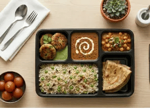 Kabab & chole meal