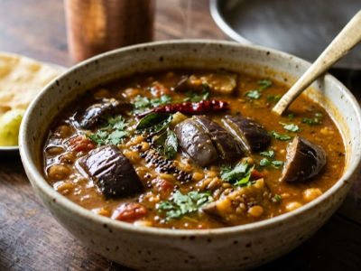 Brinjal Chana Sambhar - Mains dish from EZGatherr catering menu