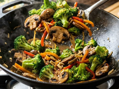Broccoli & Fresh mushroom stir fried - Mains dish from EZGatherr catering menu