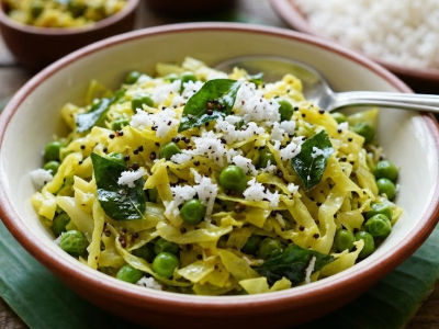 Cabbage Matar Poriyal - Mains dish from EZGatherr catering menu