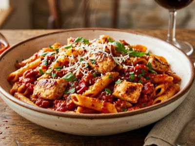 Chicken Pasta Arabiatta-spicy - Mains dish from EZGatherr catering menu