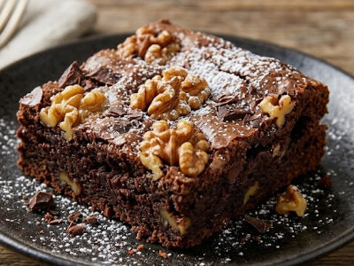 Chocolate walnut brownie (Eggless) - Desserts dish from EZGatherr catering menu
