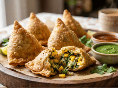 Corn spinach Samosa