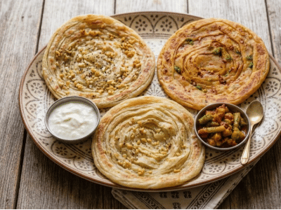 Garlic or Mint or Mirch paratha - Rice & Breads dish from EZGatherr catering menu