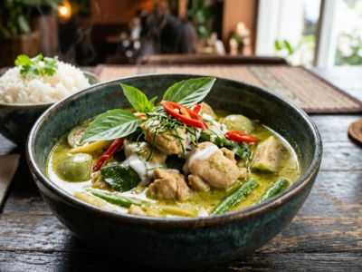 Green Thai Curry -Chicken - Mains dish from EZGatherr catering menu