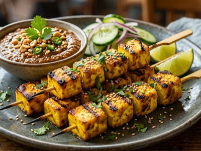 Paneer Satay Skewers