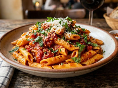 Pasta Arabiatta-spicy - Mains dish from EZGatherr catering menu