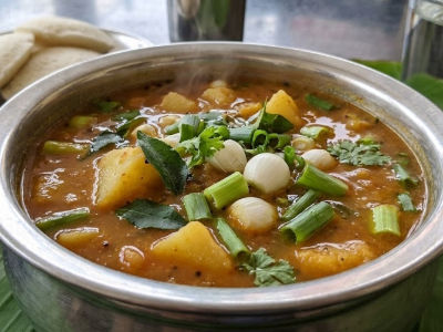 Potato Spring Onion Sambhar - Mains dish from EZGatherr catering menu