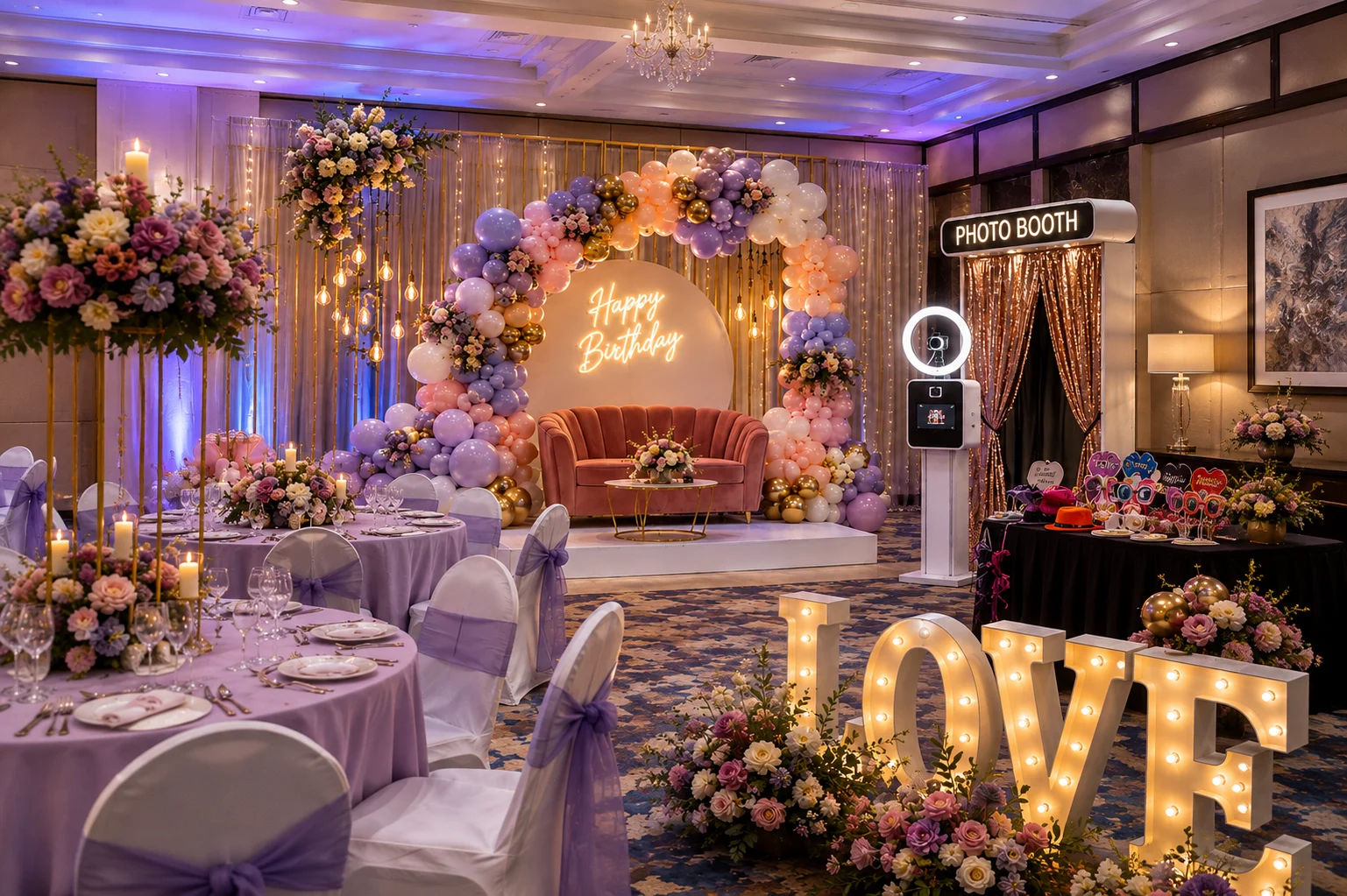 Balloon, flower & photo booths