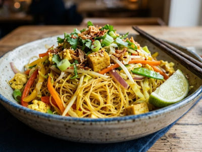 Veg Singapore Noodles  - Thin - Mains dish from EZGatherr catering menu