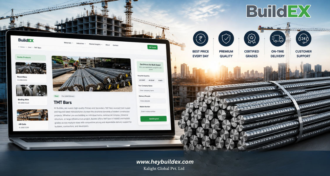 Buy TMT Bars Online in India | Price, Grades & Delivery