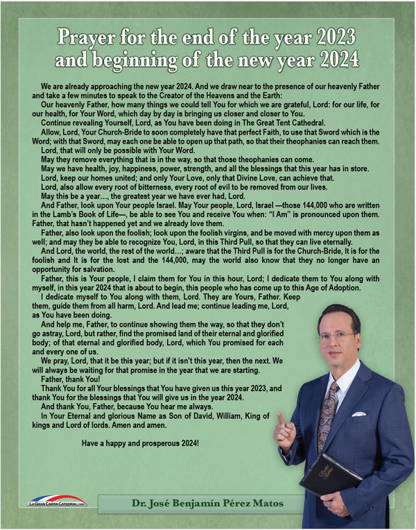 Poster: Prayer for the end of the year 2023 and beginning of the new year 2024
