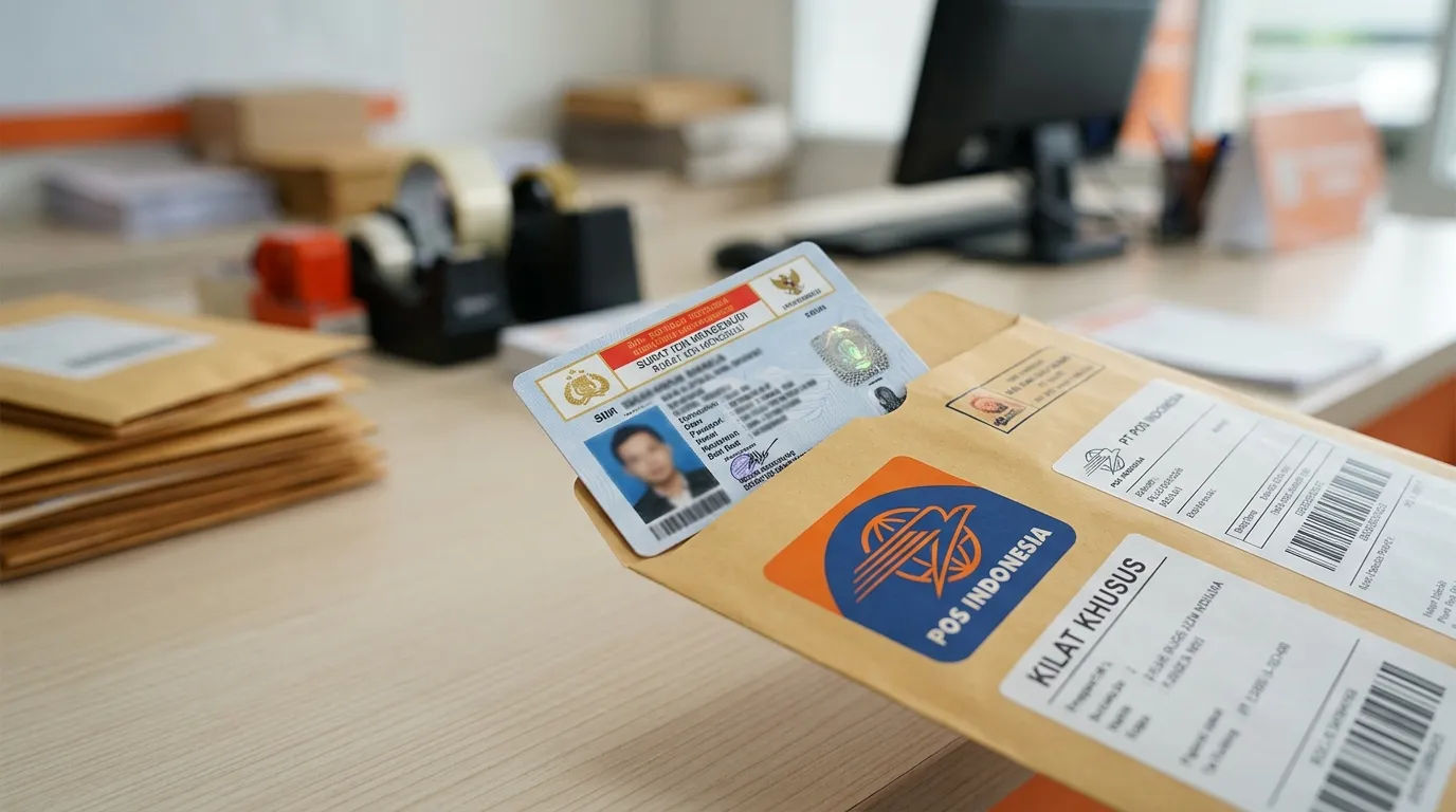 Dokumen SIM yang siap dikirimkan melalui layanan kurir PT Pos Indonesia