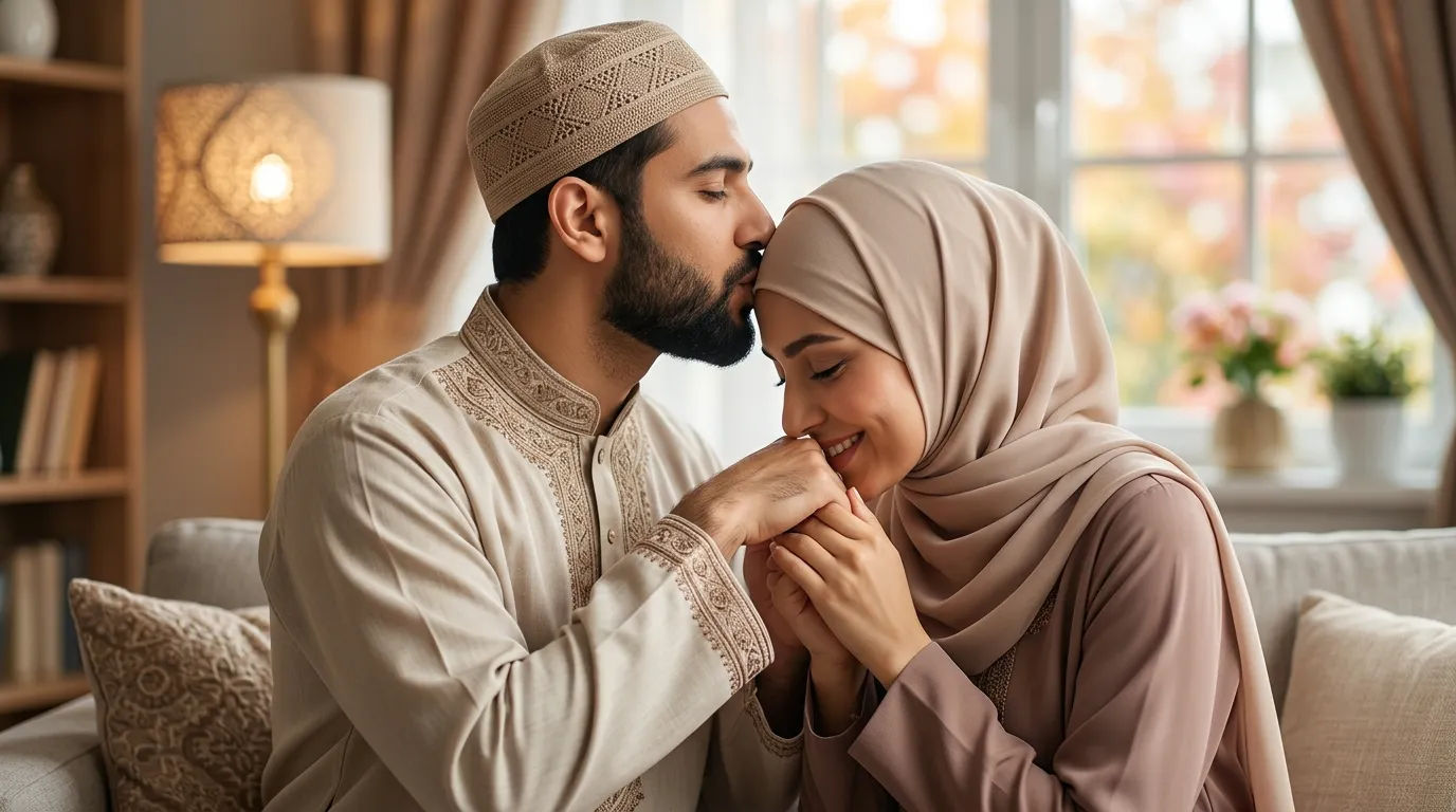 Keutamaan Mencium Kening Istri dan Tangan Suami Sesuai Syariat Islam