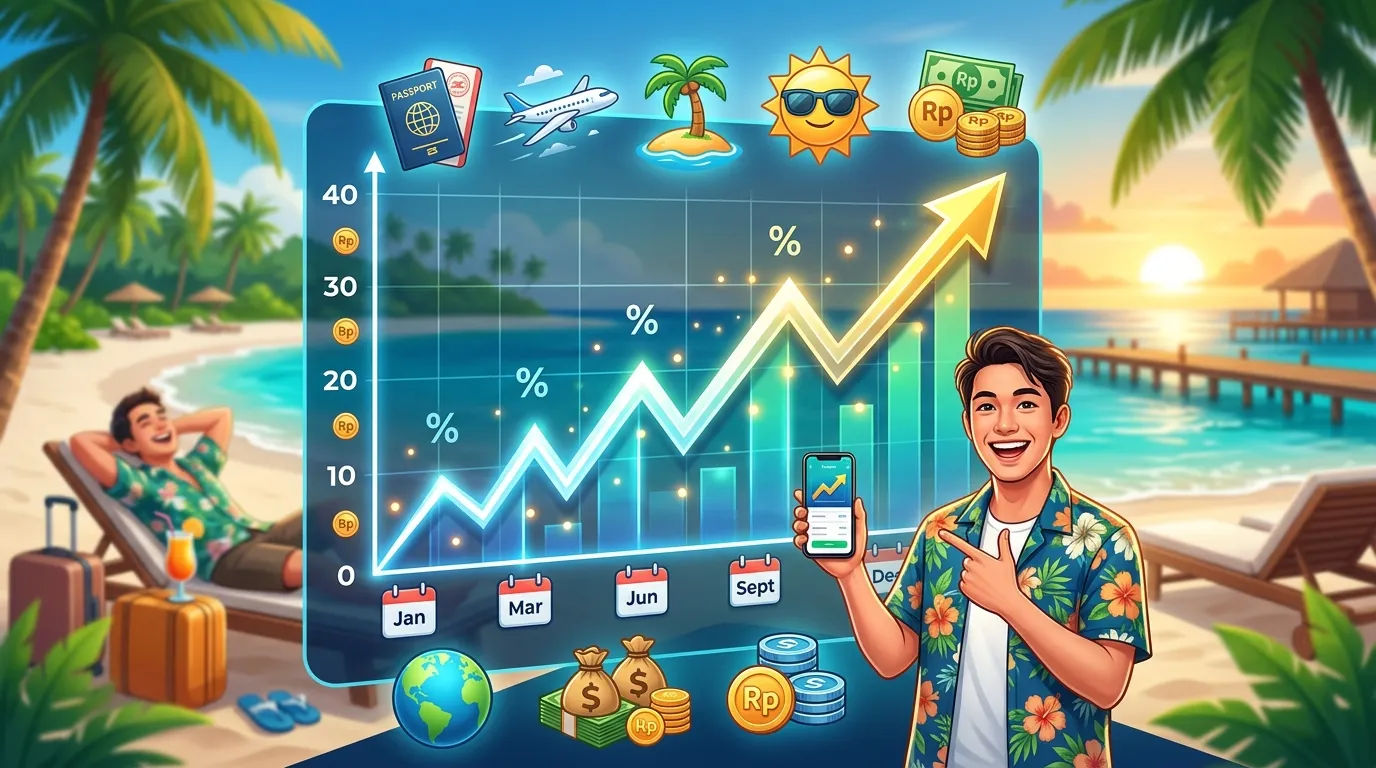 Grafik pertumbuhan reksa dana pasar uang untuk dana liburan