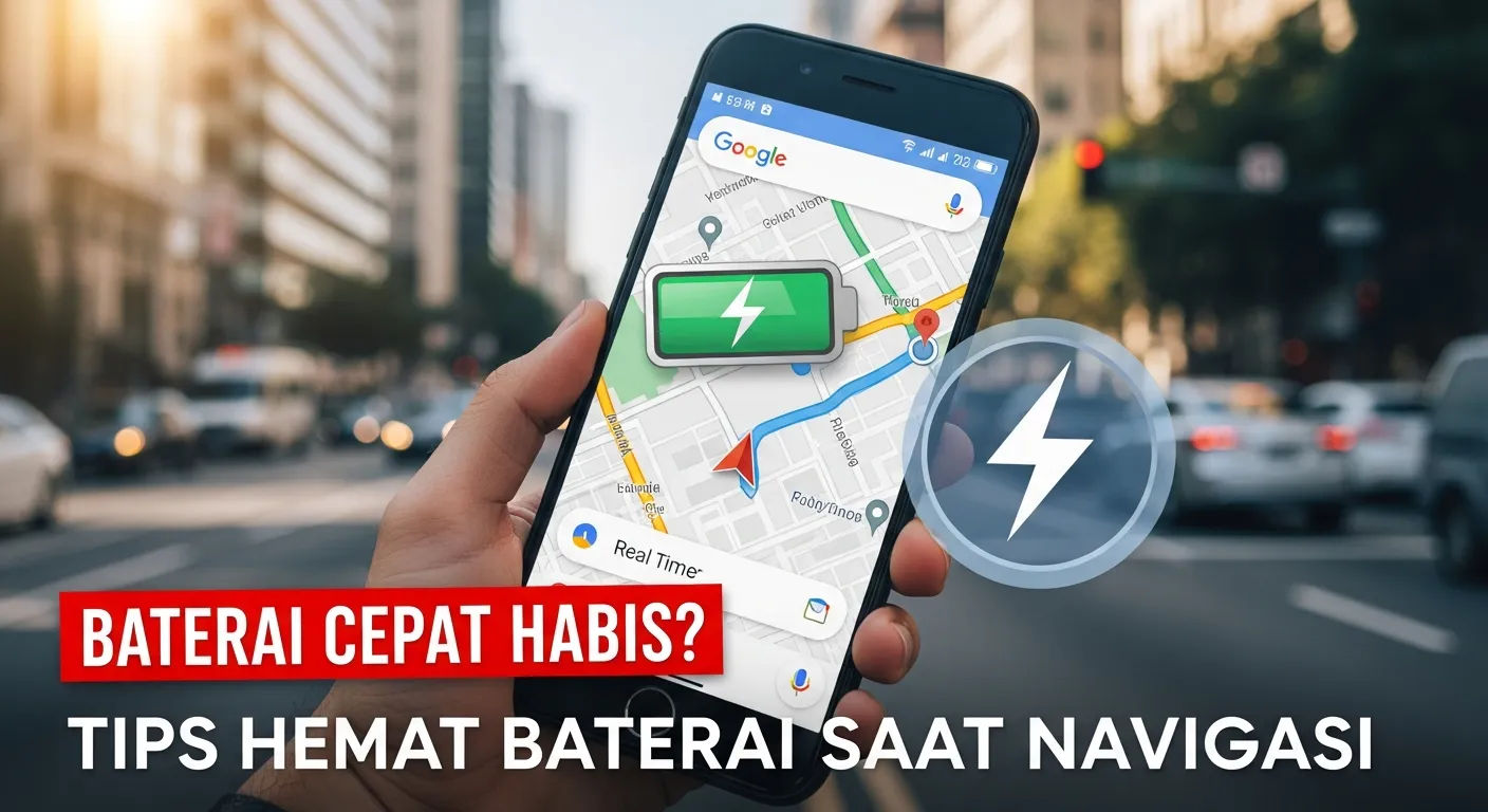 Ilustrasi penggunaan Google Maps di dashboard kendaraan yang memicu panas berlebih pada smartphone.