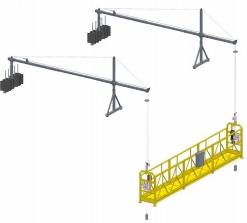 800 Kg Rated Load Wire Rope Suspended Platform with Double Mast latest ...