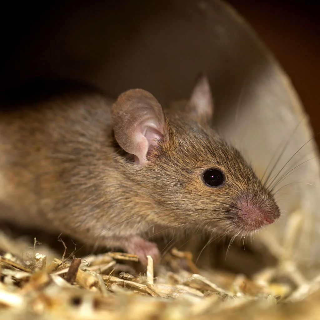 Two pet rats enjoying food against a black background, highlighting rodent companionship.