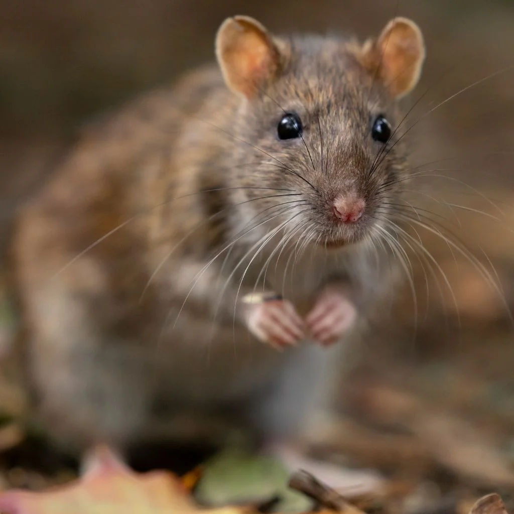 Two pet rats enjoying food against a black background, highlighting rodent companionship.