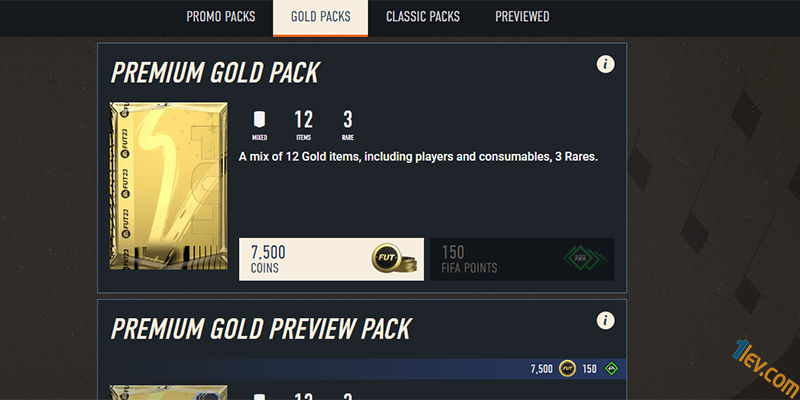 Premium gold pack FIFA23 - 12 предмета, 3 от тях са редки. 7500 coins 