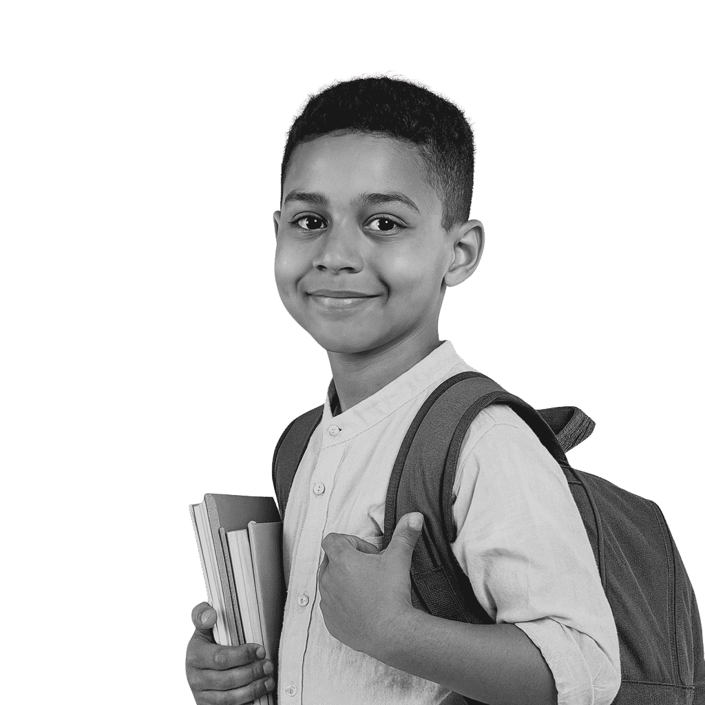 Student with backpack