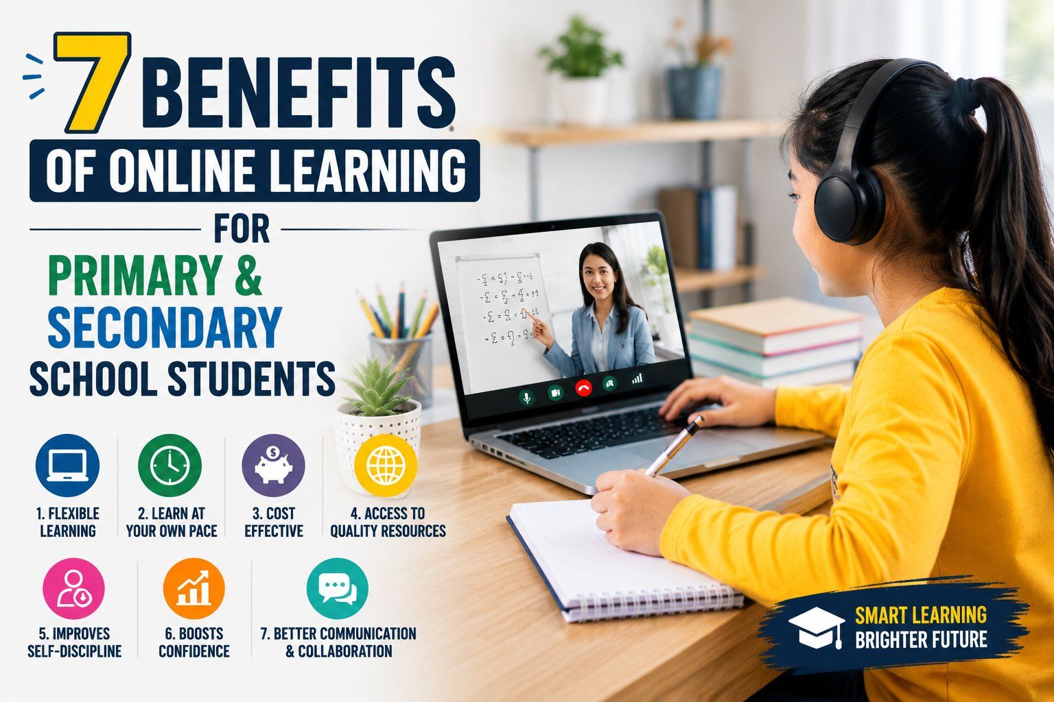 Seven  Benefits of Online Learning for Primary and Secondary School Students