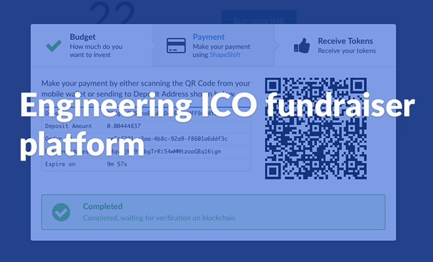 Engineering ICO fundraiser platform