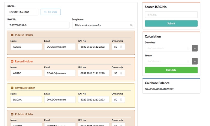 Music Royalties Calculator