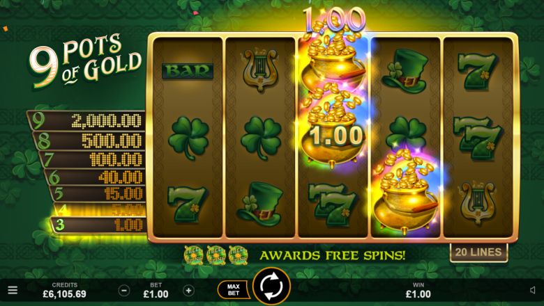 9 Pots of Gold slot screenshot