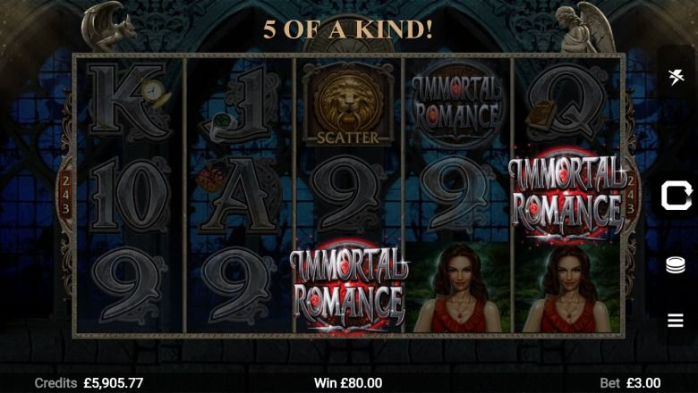 Immortal Romance slot screenshot