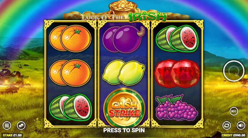 Luck o'the irish cash strike rapid fire jackpot blueprint gaming fruit machine slot game gold coins cash strike
