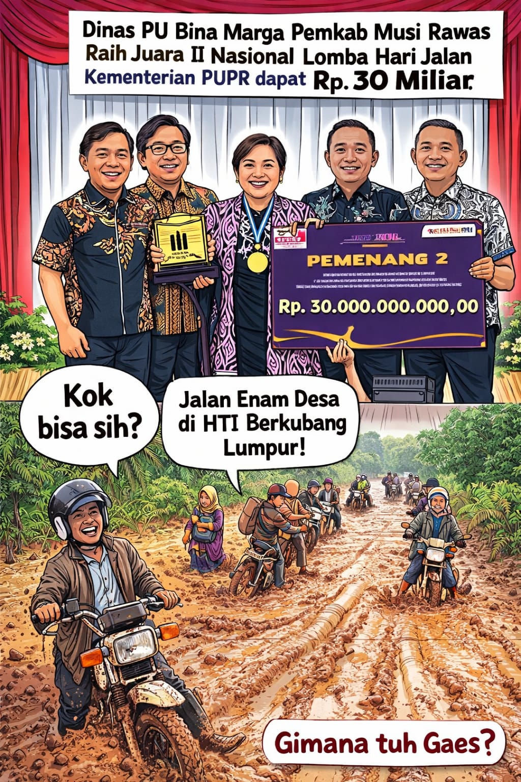 Prestasi Juara 2 Dipertanyakan! LAKI P45 Sorot Kejanggalan Kondisi Jalan Di Musi Rawas
