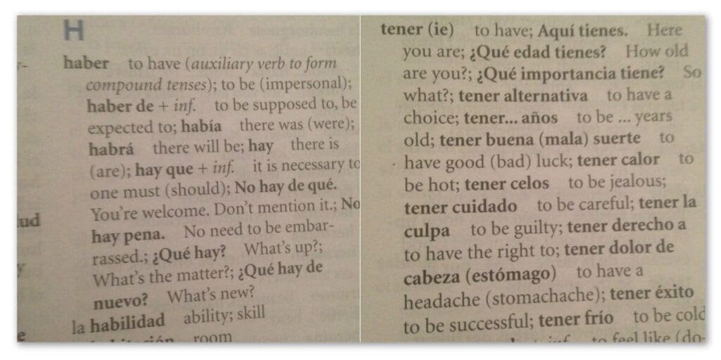 Haber Tener Grammar Hacks