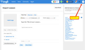LingQ Import Lesson Page