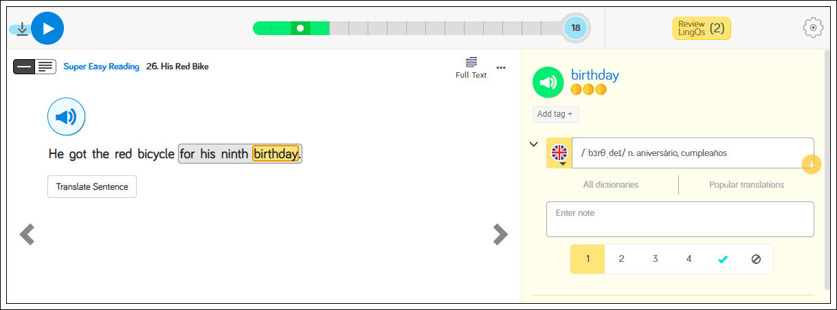 Aprende inglés en línea en LingQ
