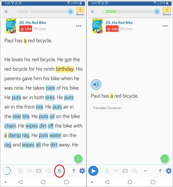 Aprende inglés en la aplicación LingQ