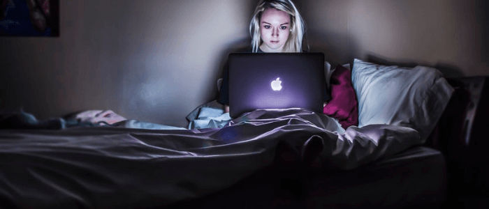 Studying on bed