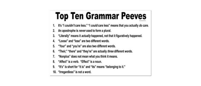 Grammar peeves