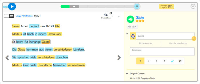 Learn German online using LingQ