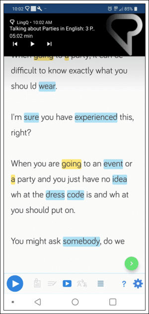 Learn English on the LingQ mobile app
