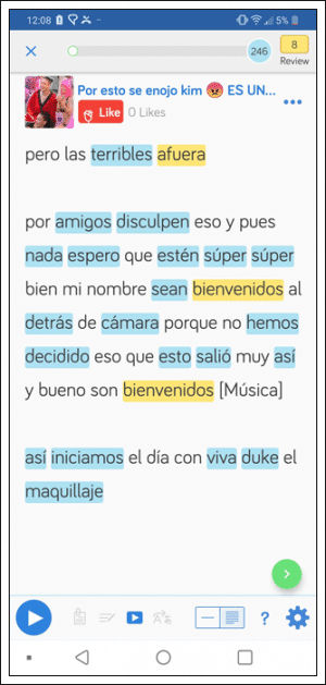 Learn Spanish online on the LingQ mobile app