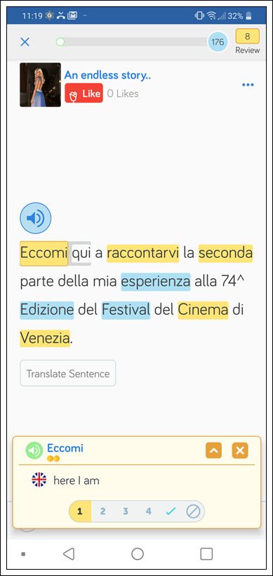 Learn Italian online with the LingQ app