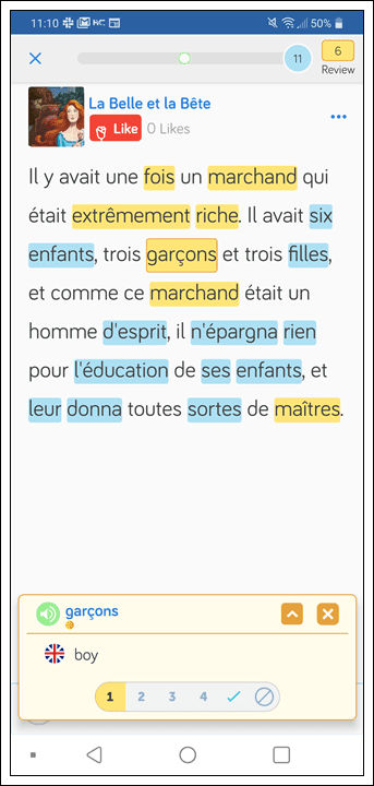Learn French on the LingQ mobile app