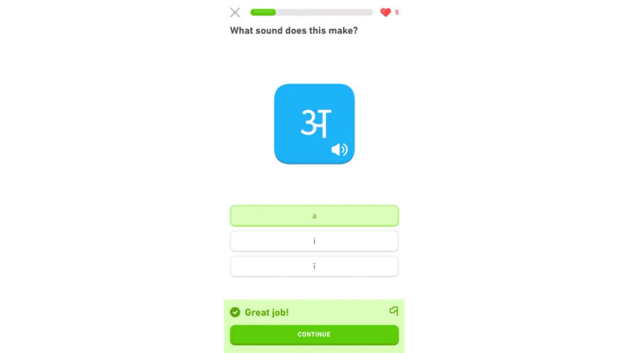 Duolingo app screenshot – pros