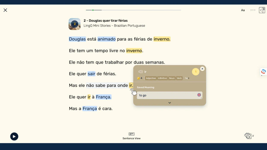 LingQ Mini Stories Screen Shot