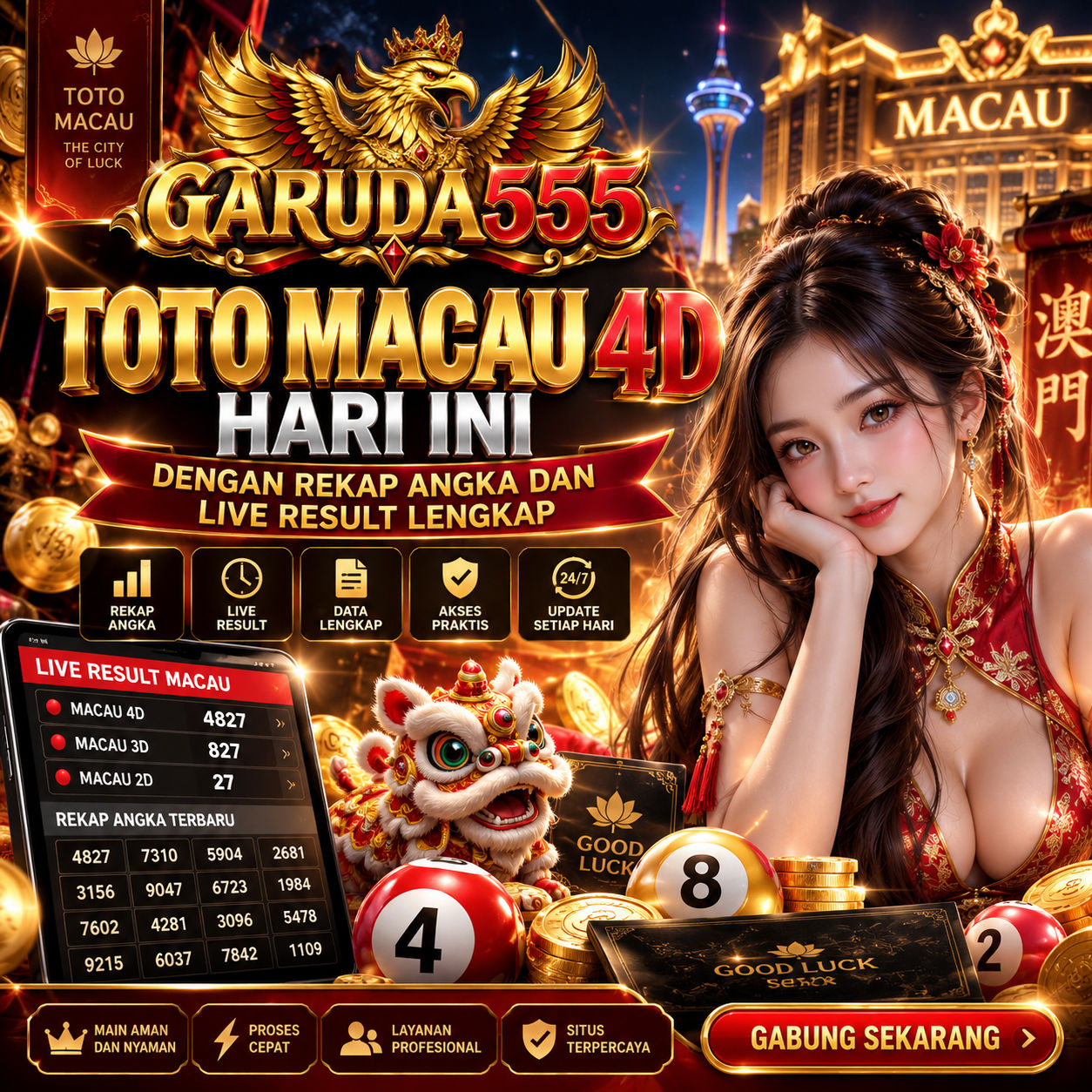 GARUDA555 - Toto Macau 4D Hari Ini dengan Rekap Angka dan Live Result Lengkap