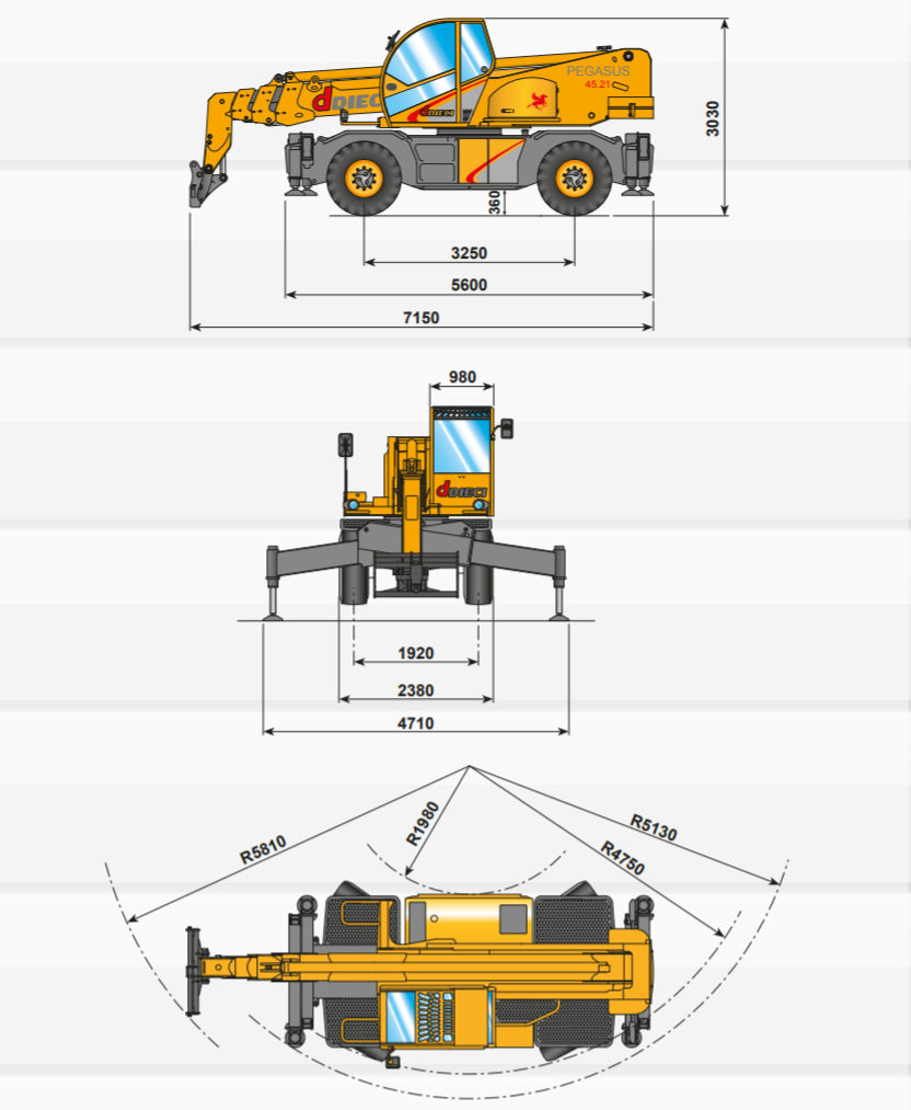 DIECI PEGASUS 45.21 TELESKOPSKI OKRETNI VILIČAR 4,5T  21M slika