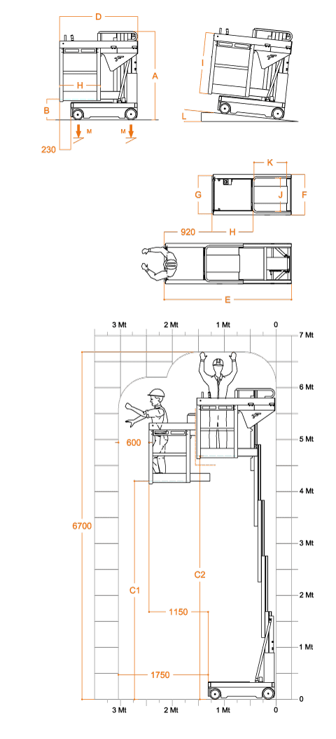 FARAONE ELEVAH 65 lagana radna platforma 6,6 mt radne visina slika