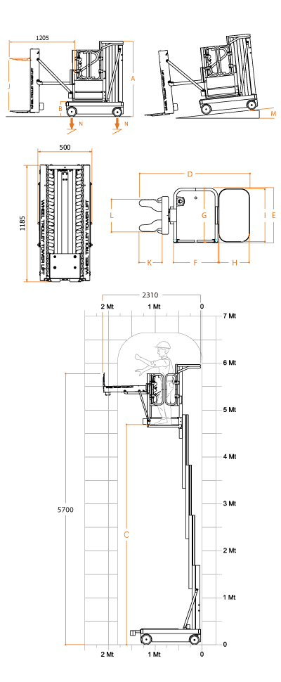 FARAONE ELEVAH 65 MOVE PICKING VERS. PF1 lagana radna platforma 6,6 mt radne visina slika